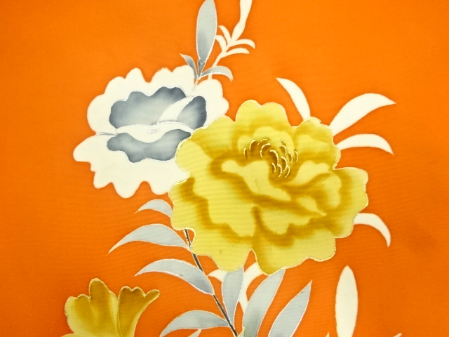 JAPANESE KIMONO / ANTIQUE NAGOYA OBI / SILK / SHIOZE / HAND DRAWING / FLOWERS